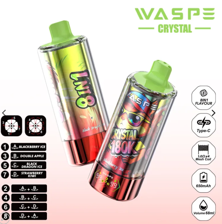 WASPE Crystal 180K | Διακόπτης γεύσης 8 σε 1, 180000K TZOURES, οθόνη LED,